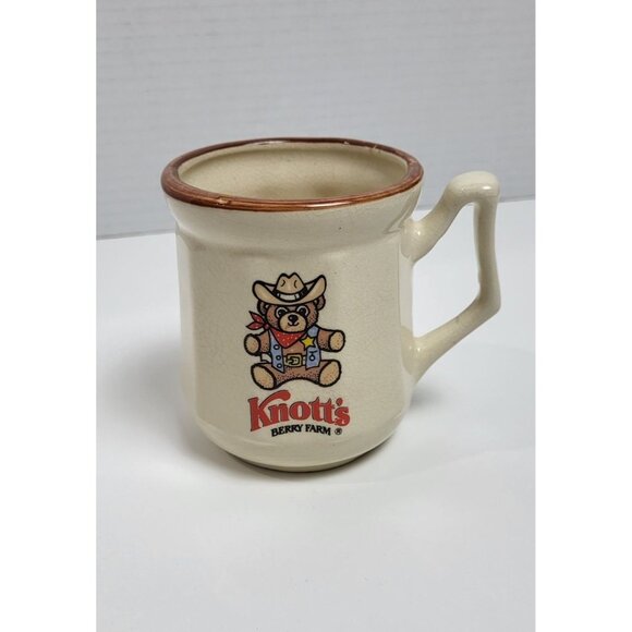 Vintage Knotts Berry Farm Ceramic Coffee Mug With Cowboy Bear Graphic - Picture 2 of 7